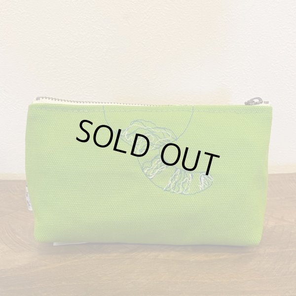 画像2: ミシンアート　ポーチ(S)『伸びるネコ』 (2)