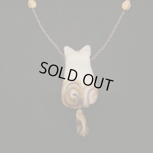 画像2: とんぼ玉ペンダント　クリムト猫 (2)