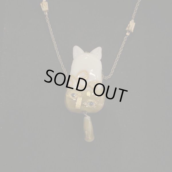 画像2: とんぼ玉ペンダント　クリムト猫 (2)