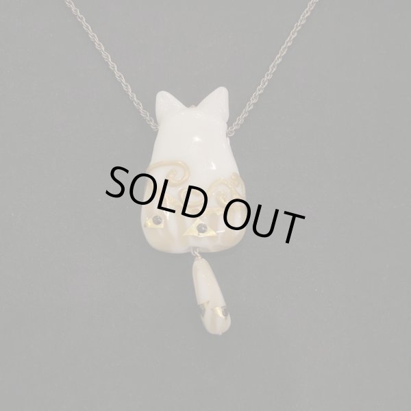 画像2: とんぼ玉ペンダント　クリムト猫 (2)