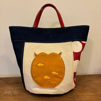 画像1: 【限定品】にゃんこバケツ型トートバッグ